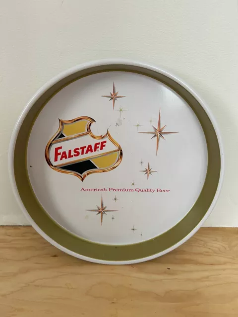 Vintage Falstaff Beer Tray Early Shield Logo 13"