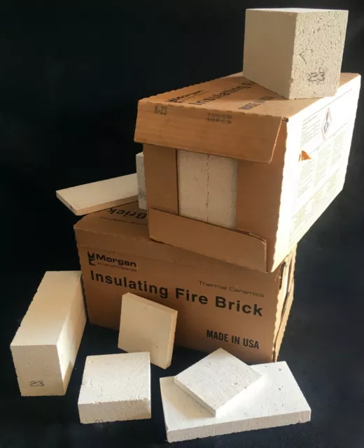 K23 Insulating Firebricks 9 x 4.5 x 2.5 Morgan Thermal Ceramics 2300F Box of 4