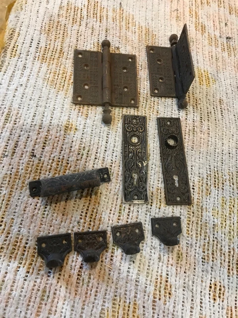 Miscellaneous Cast-Iron hinge door plates bin Pull Window left decorative 1800s