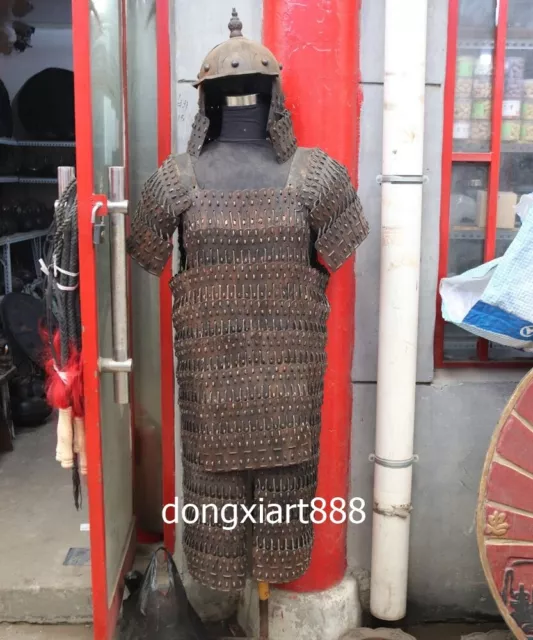 iron Handwork weave Chinese ancient times warfare soldier warrior Armor helmet