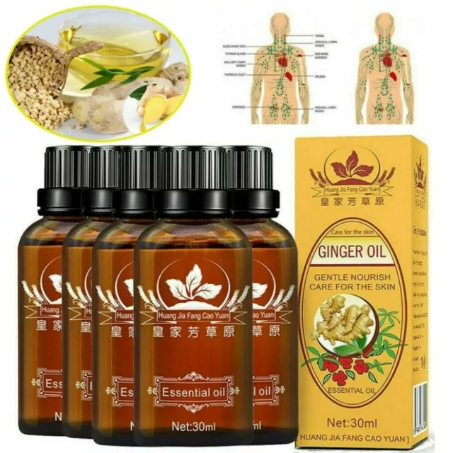 Lymphatic Drainage Ginger Oil Essential Pure Natural Plant Therapy Massage Tools