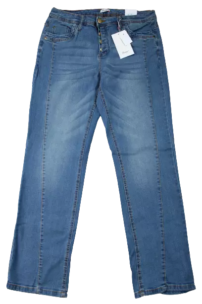 Sheego Femmes Jeans Pantalon Bleu Denim Stretch Grandes Tailles Droit Jambe Neuf