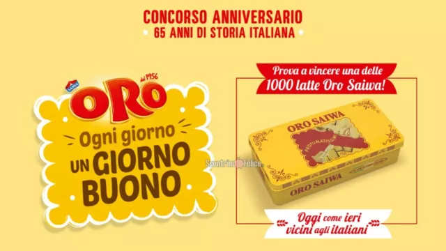 Scatola di latta Oro Saiwa  Anniversario 65 Anni di storia Italiana  Con Difetto