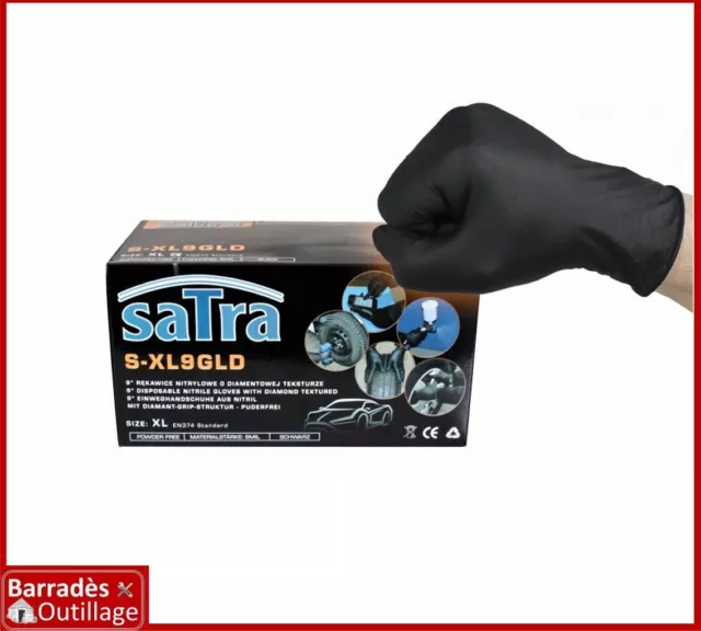 Boîte de 100 gants Nitrile jetable spécial mécanicien haute résistance Taille XL