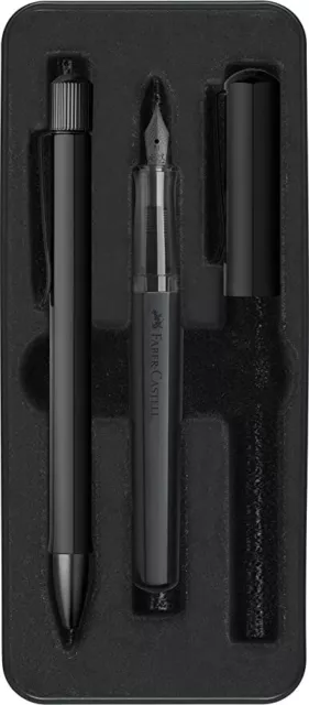 Faber-Castell Hexo Black Fountain Pen & Ballpoint Gift Set