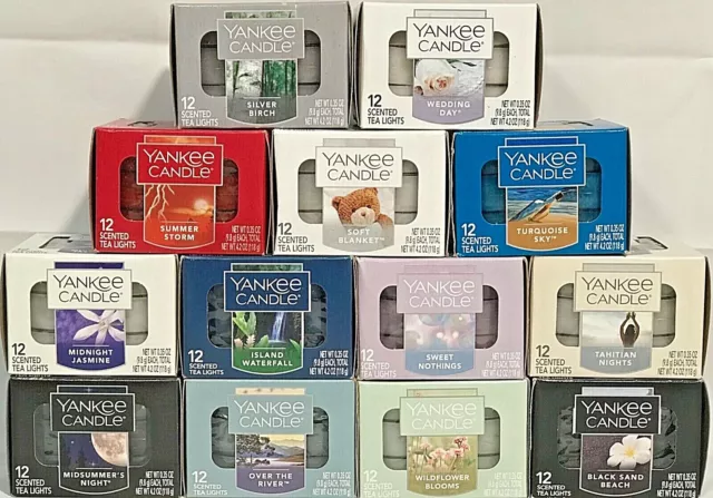 RARE Yankee Candle 12 Pack SCENTED TEA LIGHT CANDLES *U PICK SCENT* RETIRED VHTF 2