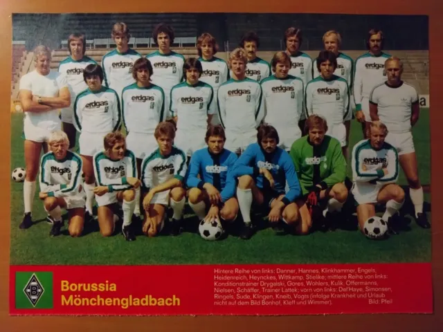 Borussia Mönchengladbach,Dt. Meister 1977,1. BL,Kicker,DIN A4,ungeklebt👍⚽