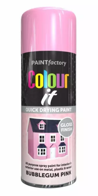 Bubble Gum Pink Aerosol Spray Farbe Allzweck Glanz Holz Metall Spray 400ml