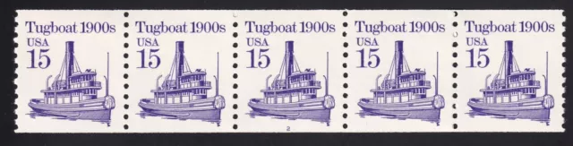 2260 Transportation – 15c "Tugboat 1900s" PNC 5 Plate # 2 - MNH Block Tagged