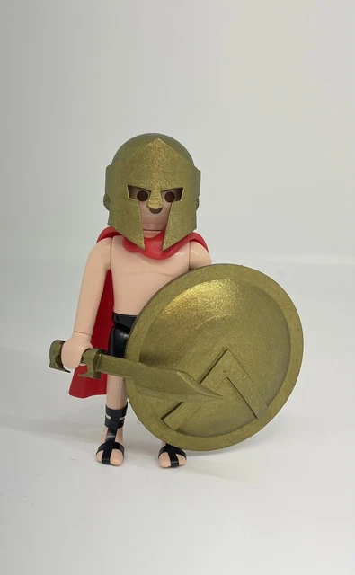 Figurine Playmobil Personnalisée - Soldat Spartiate/Grec - Pièce Unique Ou Custom - Neuf