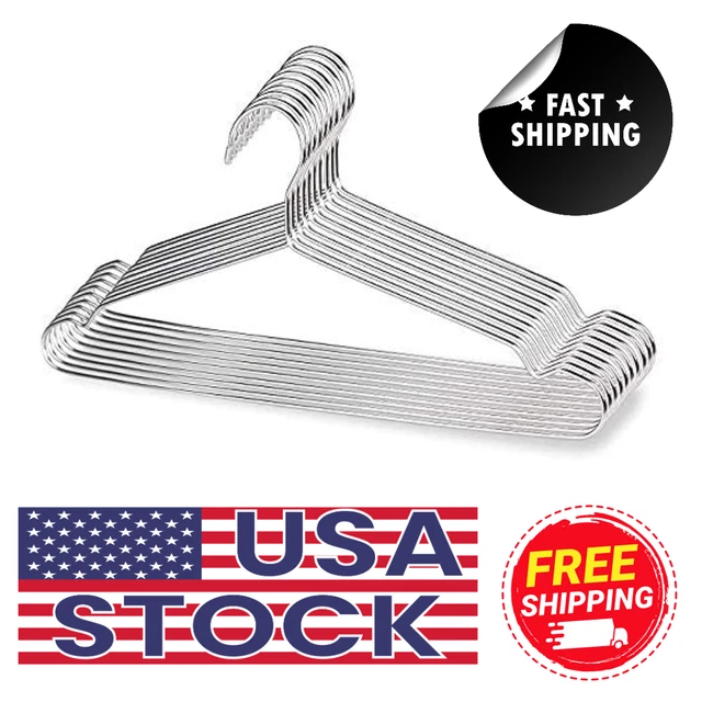 WIRE HANGERS STRONG Heavy Duty Stainless Steel Metal Hangers 16.5 Inch