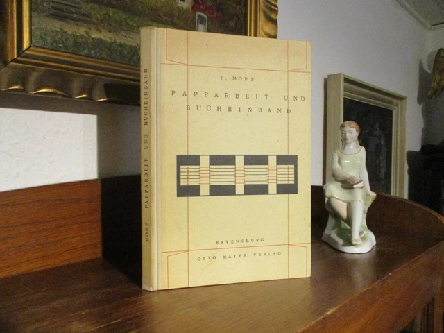 MORF Papparbeit Bucheinband 1951 Handeinband BUCHBINDEREI Buchbinder BUCHBINDEN