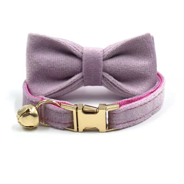 Personalized puppy Cat Collar with Bell Custom Name/Number Bow Tie  Adjustable 2