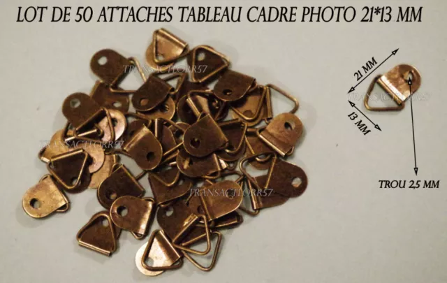 LOT DE 50 Attache Accroche Tableau Cadre Photo Couleur Bronze Antique 21*13  Mm EUR 9,90 - PicClick FR