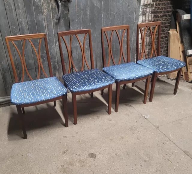 Four G Plan E Gomme Mid Century Retro Teak Afromosia Dining Chairs 2