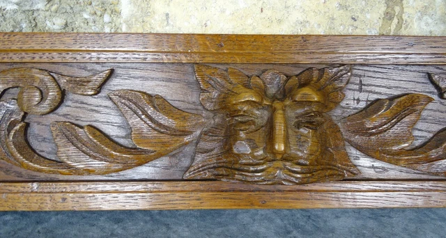 24." Antique French Hand Carved Drawer Front/Panel Solid Oak Wood Gothique 3