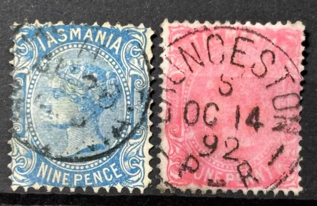 TASMANIA stamps 1880 - 1891 QV / VFU DATED  / TA507