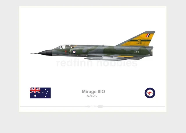 WARHEAD ILLUSTRATED MIRAGE IIIO ARDU RAAF A3-16 Aircraft Print EUR 21 ...
