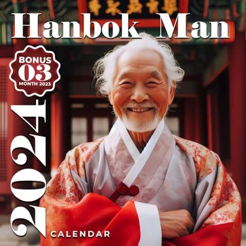 HANBOK MAN CALENDAR 2025 Jan 2025 to Dec 2025 Bonus 3 Months Last 2023