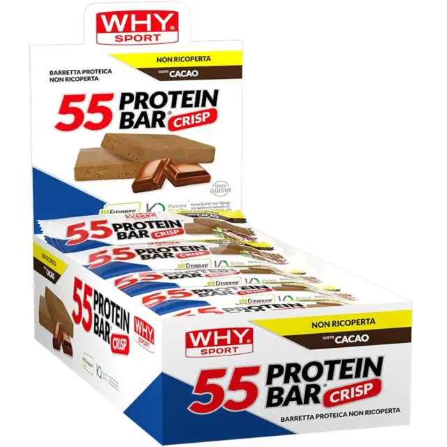 WHY Sport 55 Protein Bar 30 Barrette proteiche da 55 gr con creatina creapure 2