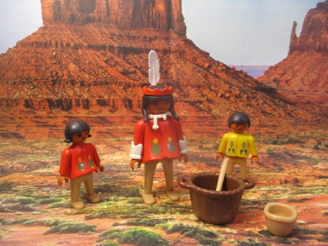 Lot De Figurines PLAYMOBIL Western - Cowboy, Indiens, Shériff, Soldats - Occasion