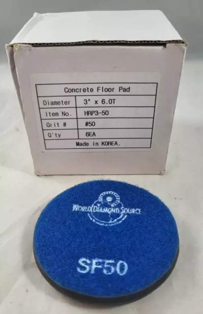 World Diamond Source 3" Pro Polishing Pads 50Grit 6Pack # HRP3-50 World Diamond Source 3" Pro Polishing Pads 50Grit 6Pack # HRP3-50