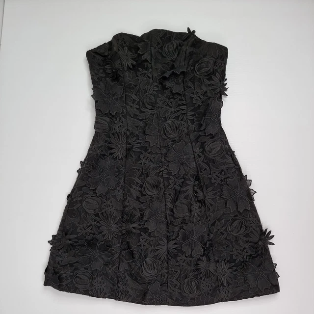 KOOKAI FLEUR BLACK Lace Mini Dress Strapless Size 38 Au 10 Pockets Light  Boned $90.00 - PicClick AU