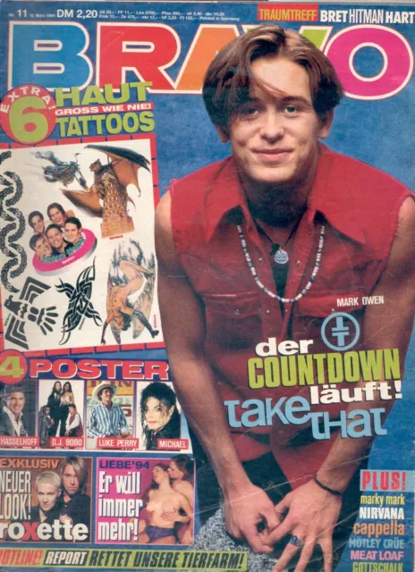 BRAVO   Nr.  11- 1994  mit Poster aber ohne Tattoos