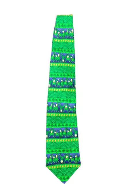 Leprechaun Irish St. Patricks Day Green Tie 100% Silk Seasonal Concepts by MMG