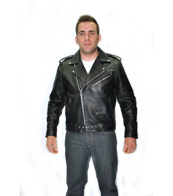 BLOUSON MOTO CUIR HOMME STYLE PERFECTO HAUTE QUALITE taille S à 4XL