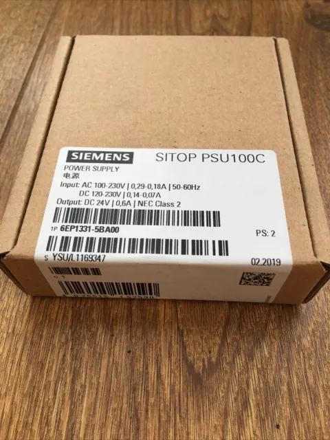 Siemens 6EP1331-5BA00 SITOP PSU100C power supply 24 V/0.6 A (6EP13315BA00) BNIB