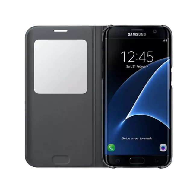Original Samsung - Coque De Protection S View Cover Noir Pour Galaxy S7 Edge 3
