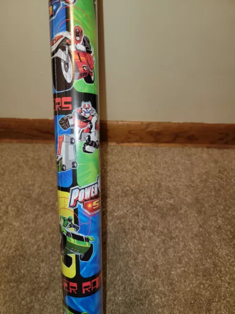 Vintage GIFT WRAP WRAPPING PAPER 40 Sq Ft ROLL Rare Power Rangers SPD MMPR NIP