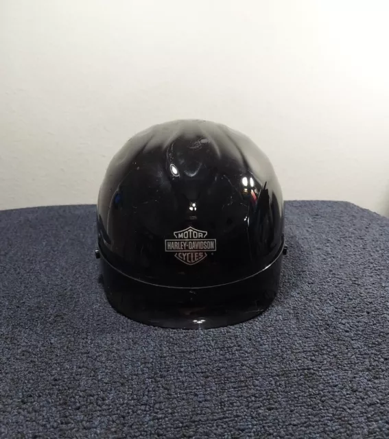 Harley Davidson Midnight Flame II 2 Black Half Helmet Bucket DOT SIZE XS 53-54cm