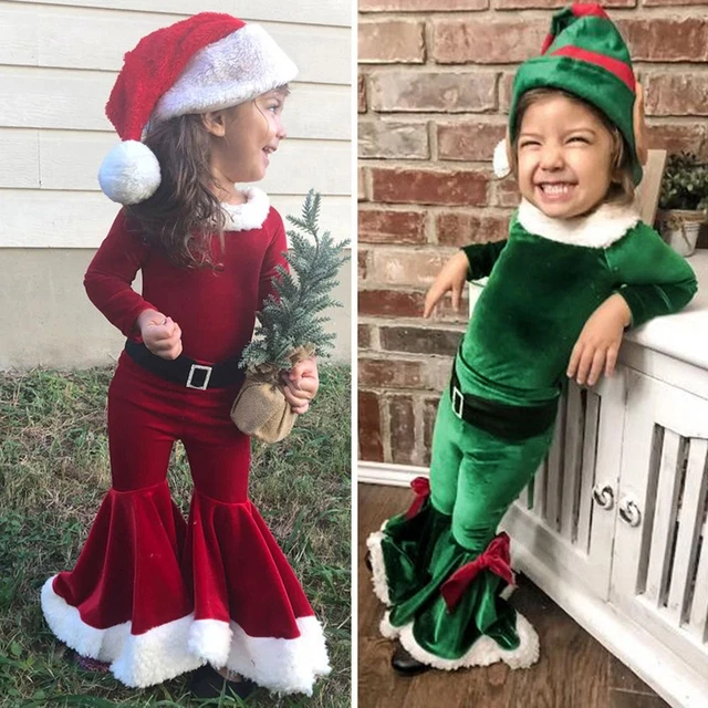 Santa Claus Cosplay Christmas Costume Xmas Outfit Clothes for Baby Girls Boys