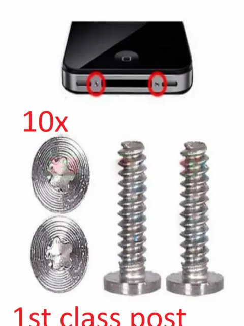 5-Point Star Pentalobe Bottom Screws x 10 For iPhone 4 4S 4G GSM CDMA