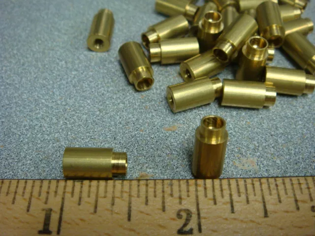 (20) 1/4" ROUND x 3/8" (1/2" LONG ACTUAL) BRASS SWAGE STANDOFF #4-40 THREADED