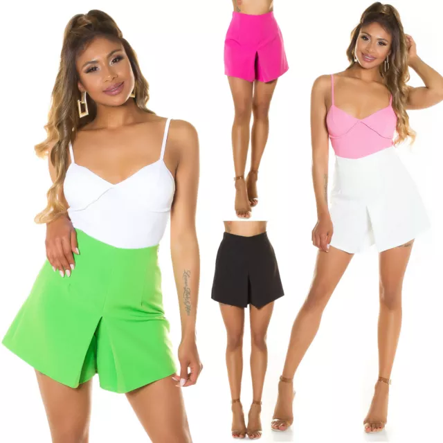 GONNA PANTALONE PANTALONCINI donna eleganti skorts shorts vita