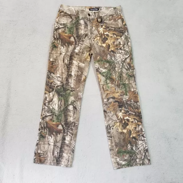 Realtree Pants Mens Brown 32x32 Camo Xtra Hunting Jeans 100% Cotton Heavy Hiking