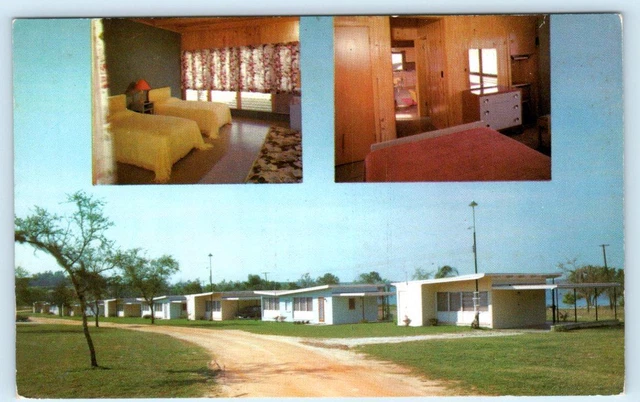 CLERMONT, Florida FL ~ Roadside Motel CHAIN O' LAKES COTTAGES ca 1960s Postcard