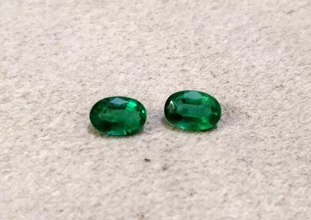 6x4 mm Faceted Oval Zambian Emerald Pair Matching emerald Natural Gemstones Set