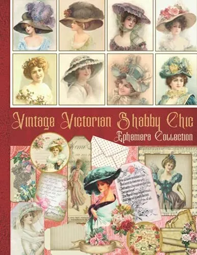 Vintage Victorian Shabby Chic Ephemera Collection One-Sided Decorative Paper ...