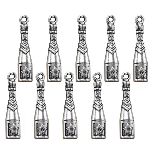 10pcs alliage bouteille de vin pendentifs breloques accessoire de fabrication