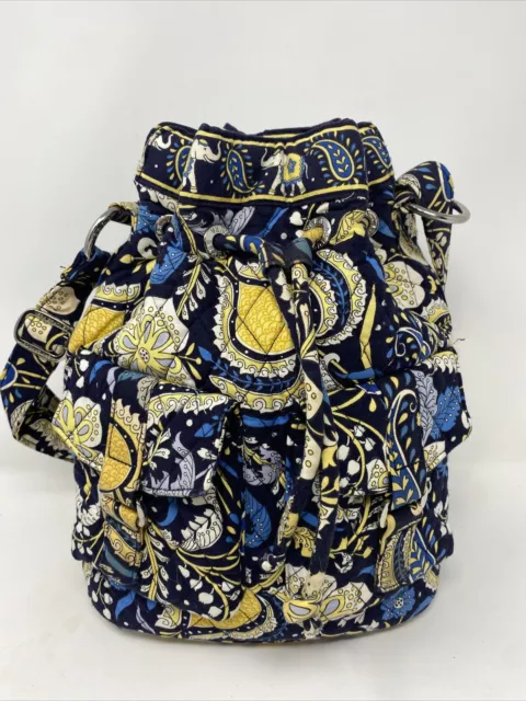 Vera Bradley "Ellie Blue" Quick Draw Drawstring Tote Crossbody Bag and wallet