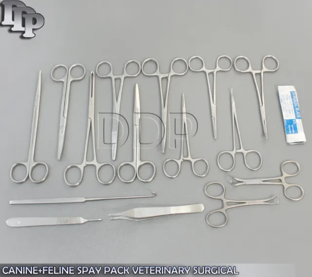 142 Pcs Canine+Feline Spay Pack Veterinary Surgical Instruments Ds-1076