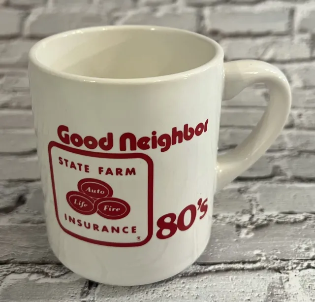 Vintage 1980's State Farm Like A Good Neighbor Ceramic Coffee Mug Cup