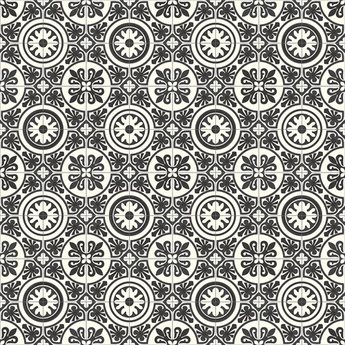 VINYL FLOORING REMNANT 1m x 2m Retro Black and White Lino Flooring