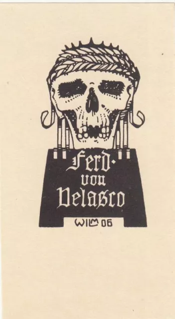 Exlibris Bookplates Klischee Wilm 1887-1953 Totenschädel