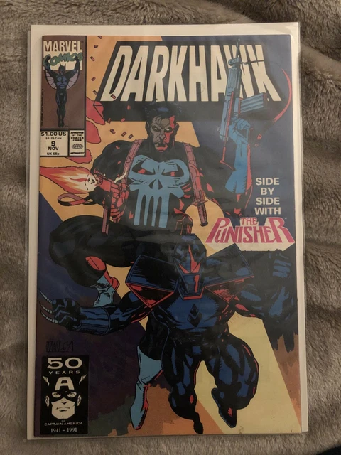 Marvel Comics DARKHAWK Side By Side With The Punisher Issue # 9 November 1991