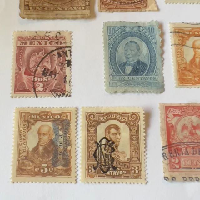 Early Mexico Lot Of 20 Revenue Fiscal Stamps (19 Different) With Overprints #3 3